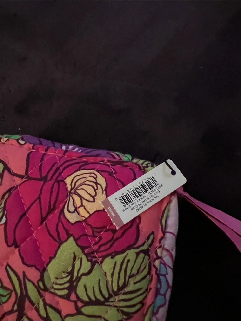 Vera Bradley Coral Pink Floral Quilted Zip Pill Case can be removed
